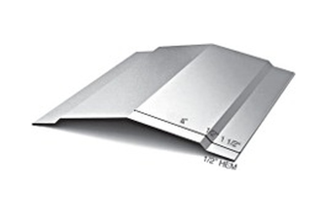 Formed metal ridge cap profile with dimensions